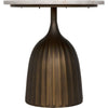 Noir Samuel Side Table, Aged Brass - Industrial Steel & White Marble, 18"