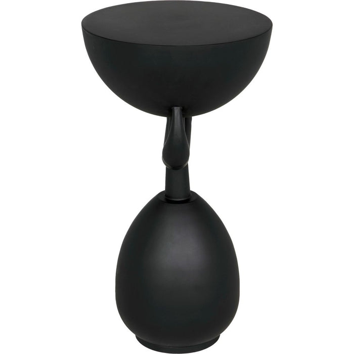 Noir Africa Side Table, Metal - Industrial Steel, 14"
