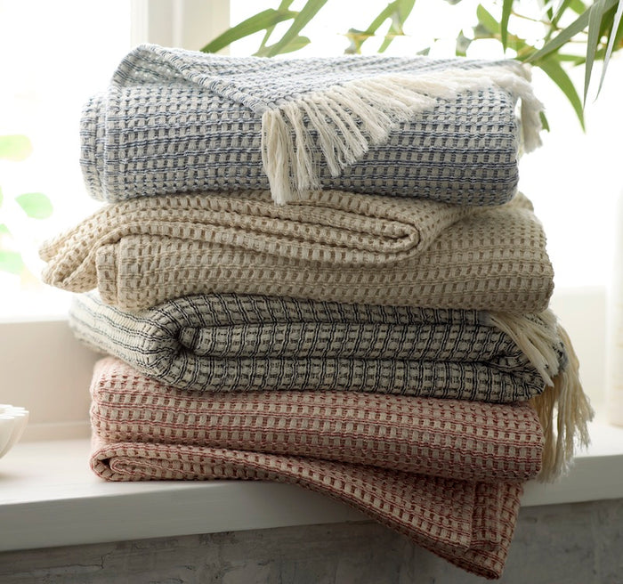 TL at Home Jenna Stonewashed Cotton Blanket and/or Sham