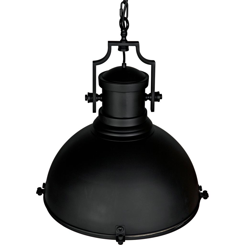 Noir Metal Marine Fixture Pendant, Black Steel