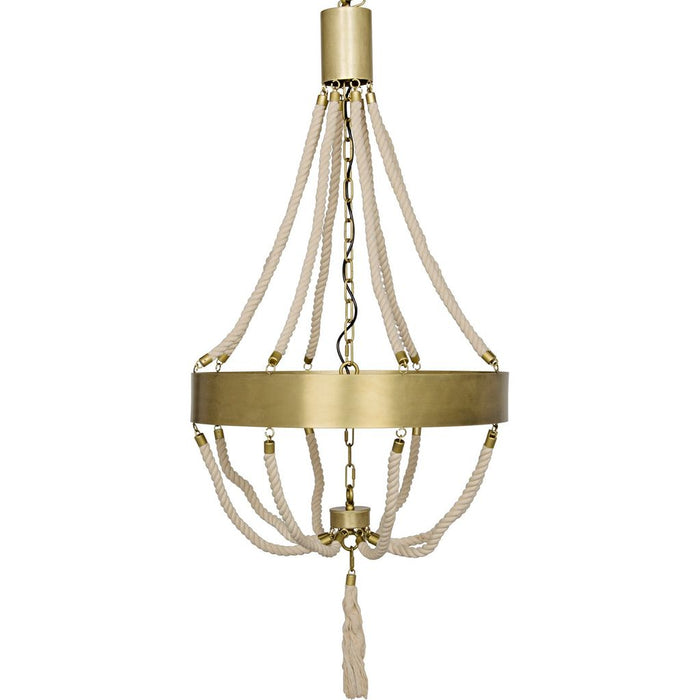 Primary vendor image of Noir Alec Chandelier, Antique Brass & Rope