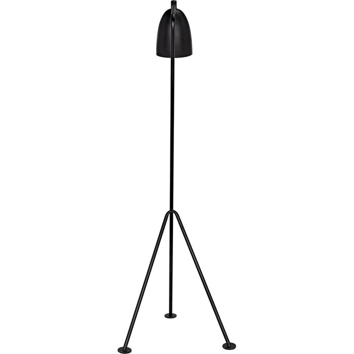 Noir Asti Floor Lamp, Black Steel