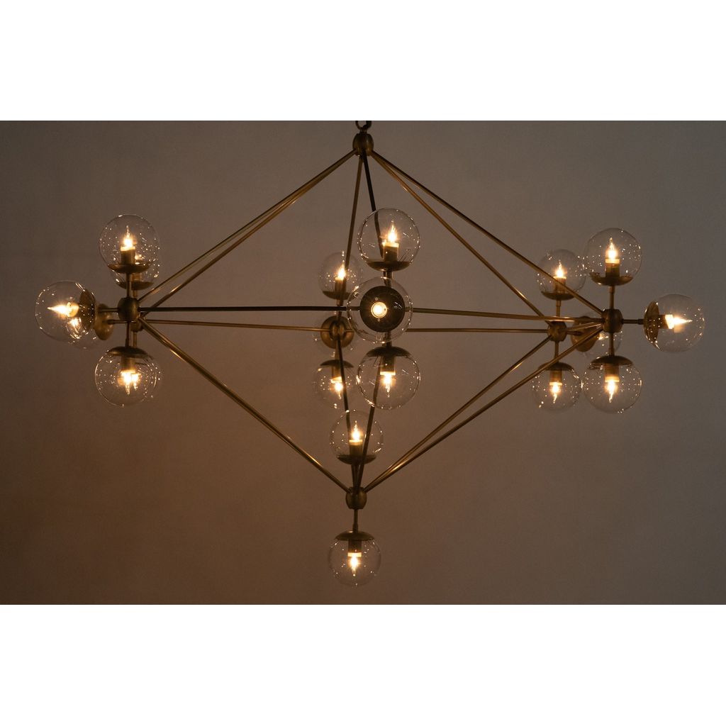 Primary vendor image of Noir Pluto Chandelier, Large, Metal w/ Brass Finish & Glass