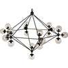 Noir Pluto Chandelier, Large, Black Steel