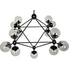 Noir Pluto Chandelier, Small, Black Steel