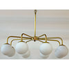 Noir Larenta Chandelier, Antique Brass & Glass