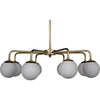 Noir Larenta Chandelier, Antique Brass & Glass