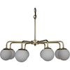 Noir Larenta Chandelier, Antique Brass & Glass