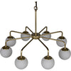 Noir Larenta Chandelier, Antique Brass & Glass