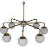 Noir Larenta Chandelier, Antique Brass & Glass