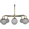 Noir Larenta Chandelier, Antique Brass & Glass