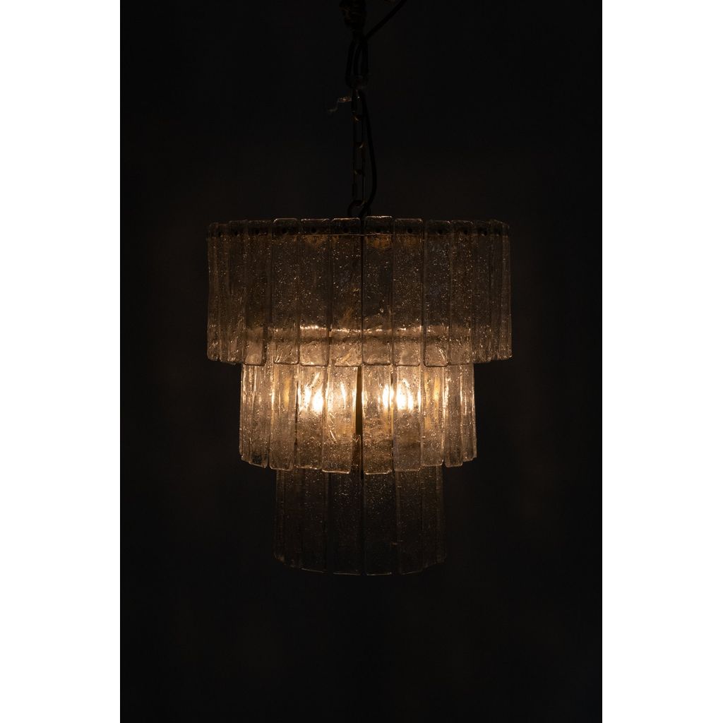 Noir Bruna Chandelier, Small, Metal w/ Brass Finish