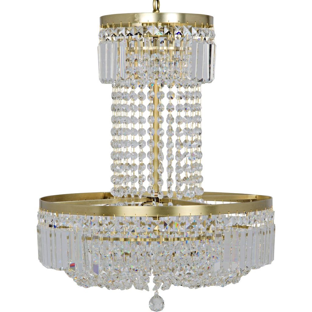 Noir St. Petersburg Chandelier, Antique Brass & Glass