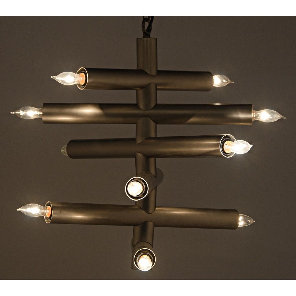 Noir Alex Chandelier, Metal w/ Antique Silver Finish