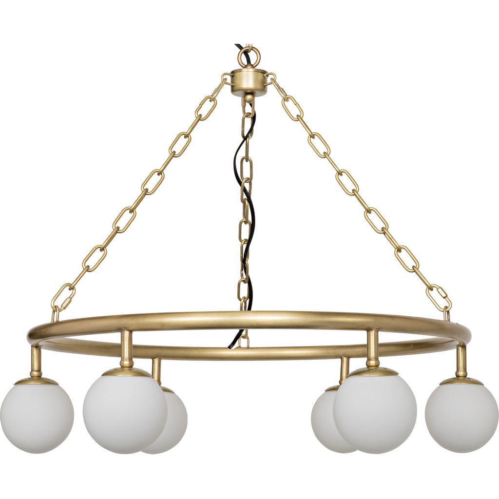 Noir Modena Chandelier, Small, Metal w/ Brass Finish