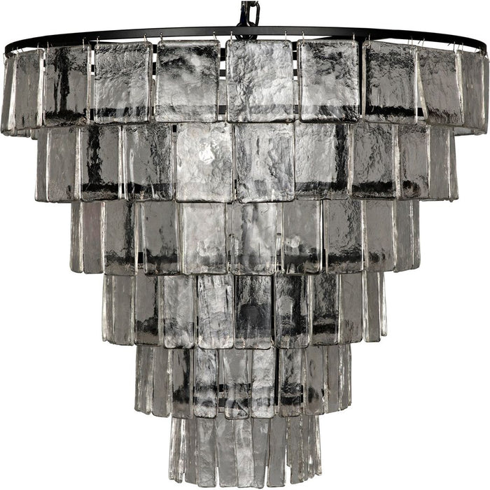 Noir Carnegie Chandelier, Large, Black Steel - Metal & Glass