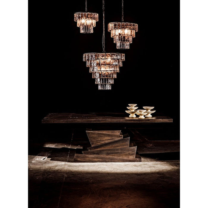 Noir Carnegie Chandelier, Large, Black Steel - Metal & Glass