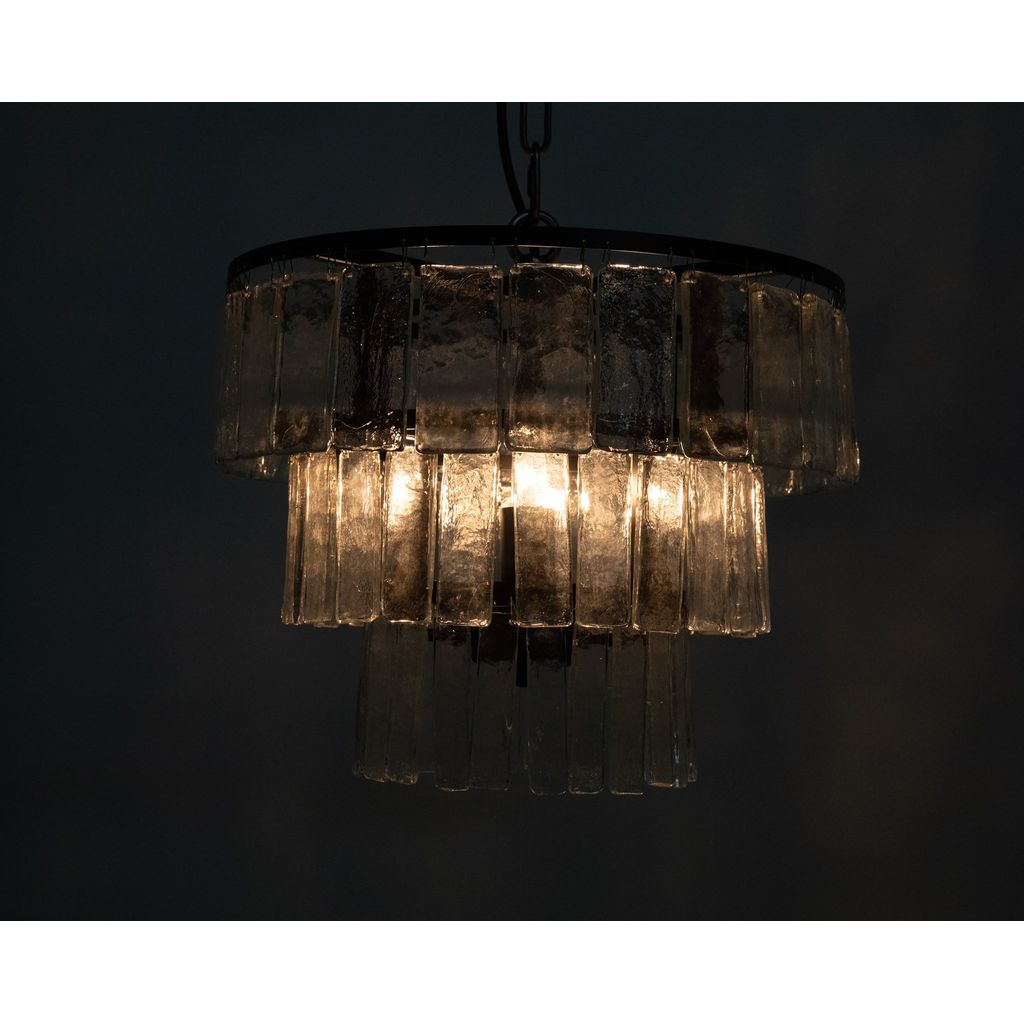 Noir Carnegie Chandelier, Small, Black Steel - Metal & Glass