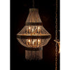 Noir Domo Chandelier, Steel & Metal Beads w/ Brass Finish