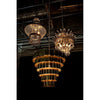 Noir Domo Chandelier, Steel & Metal Beads w/ Brass Finish