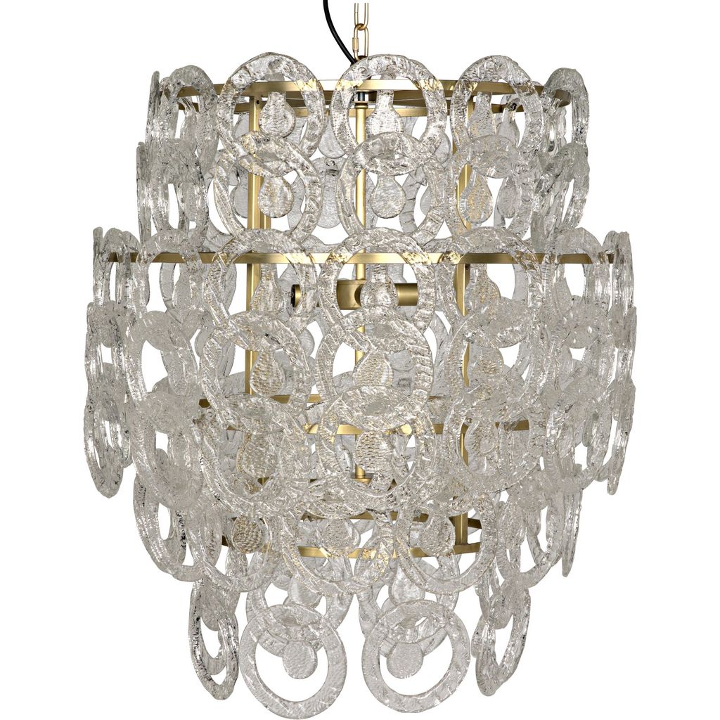 Noir Quebec Chandelier, Metal w/ Brass Finish