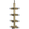 Noir Axe Chandelier, Metal w/ Brass Finish