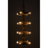 Noir Axe Chandelier, Metal w/ Brass Finish