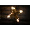 Noir Axe Chandelier, Metal w/ Brass Finish