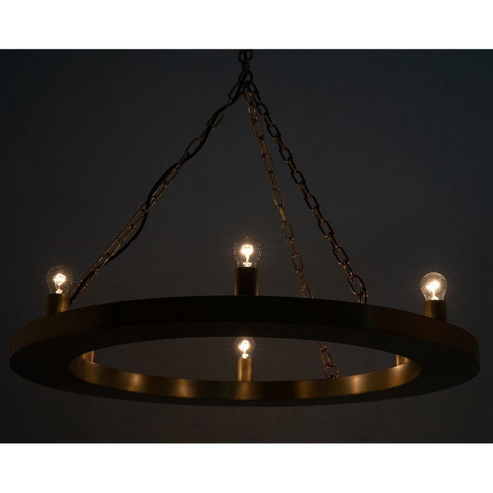 Noir Ciro Chandelier, Metal w/ Brass Finish