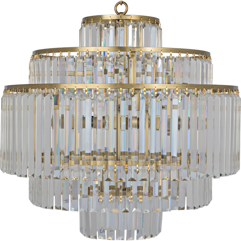 Noir Quintus Chandelier, Metal w/ Brass Finish