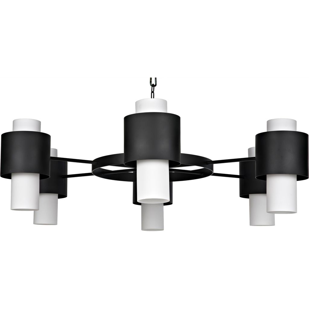 Noir Socrates Chandelier, Steel w/ Black Finish