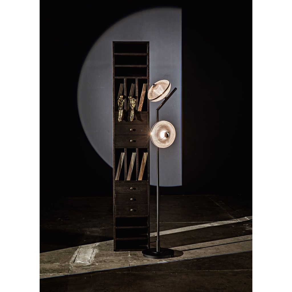 Noir Gibson Floor Lamp, Black Steel