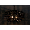 Noir Vulcan Chandelier, Black Steel w/ Black Glass
