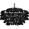 Noir Vulcan Chandelier, Black Steel w/ Black Glass