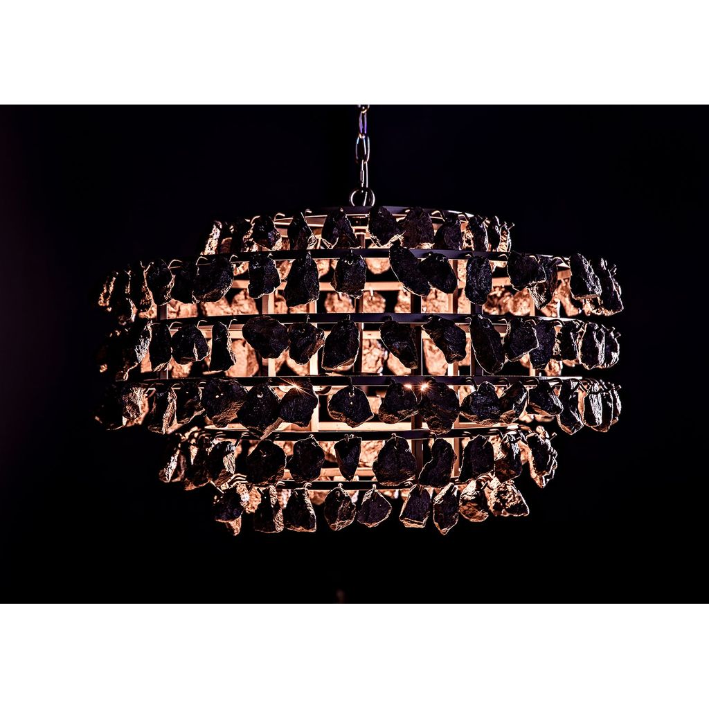 Primary vendor image of Noir Vulcan Chandelier, Black Steel w/ Black Glass