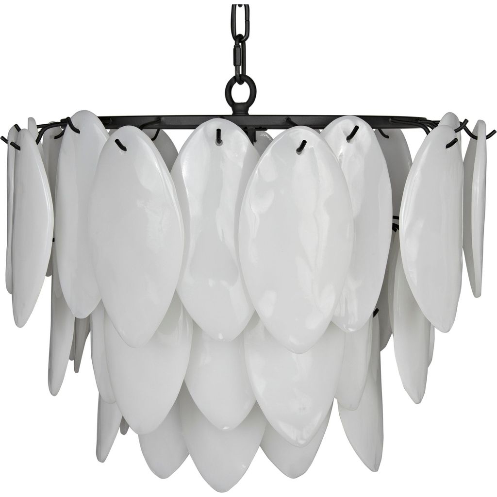 Noir Lotus Chandelier, Medium - Industrial Steel