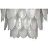 Noir Lotus Chandelier, Extra Large - Industrial Steel & Milk Glass