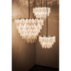 Noir Lotus Chandelier, Extra Large - Industrial Steel & Milk Glass
