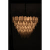Noir Lotus Chandelier, Extra Large - Industrial Steel & Milk Glass