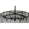 Noir Lotus Chandelier, Extra Large - Industrial Steel & Milk Glass