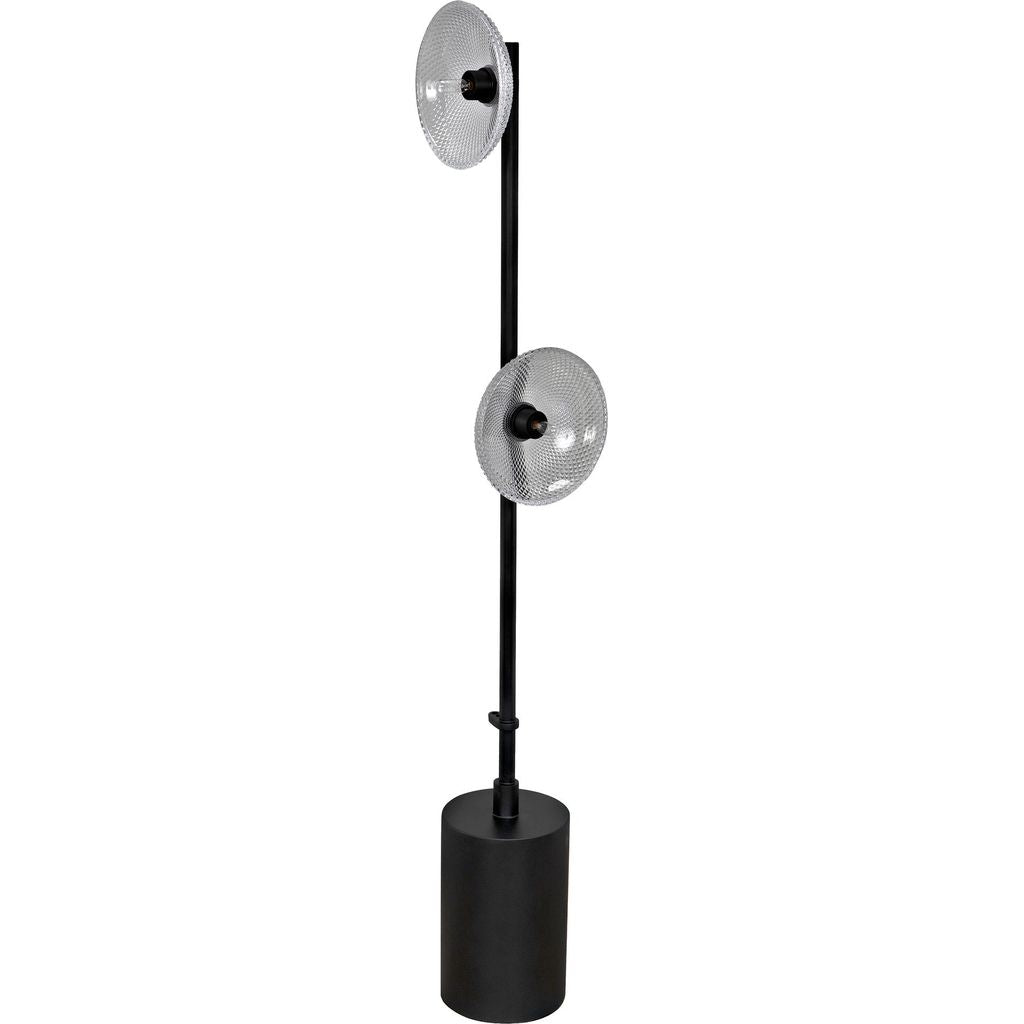 Primary vendor image of Noir Natilus Floor Lamp - Industrial Steel & Handblown Glass