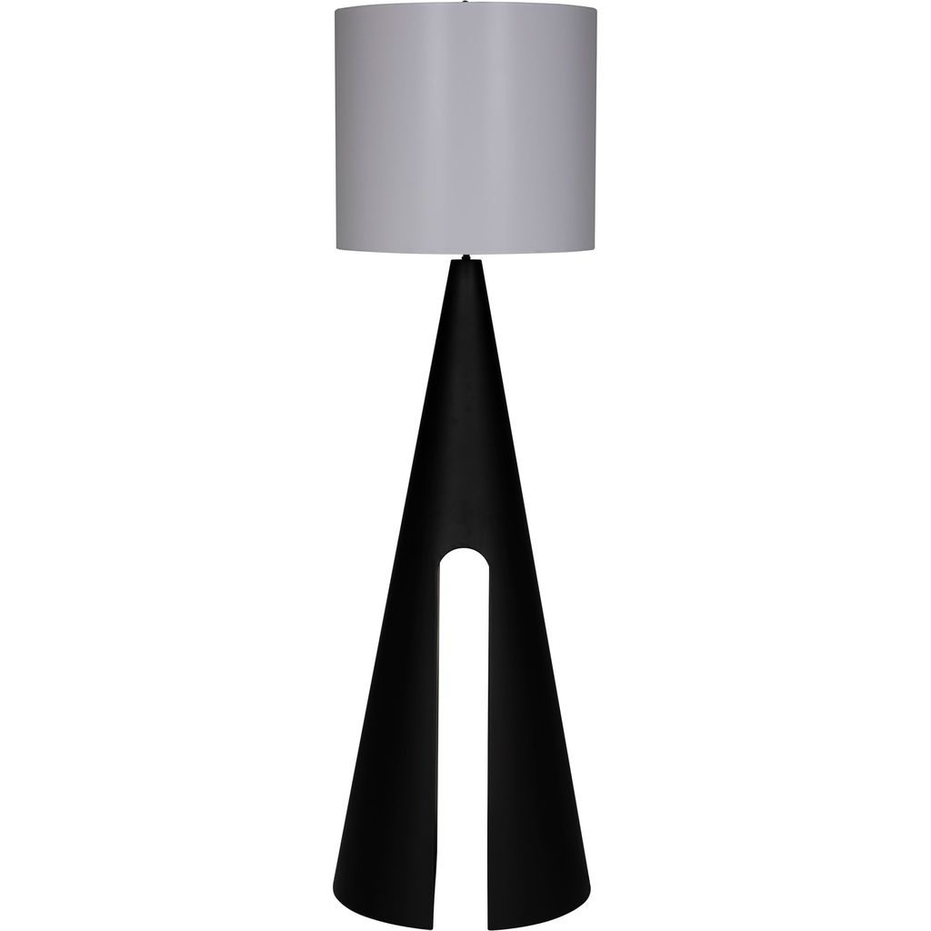 Noir Mordred Floor Lamp - Industrial Steel