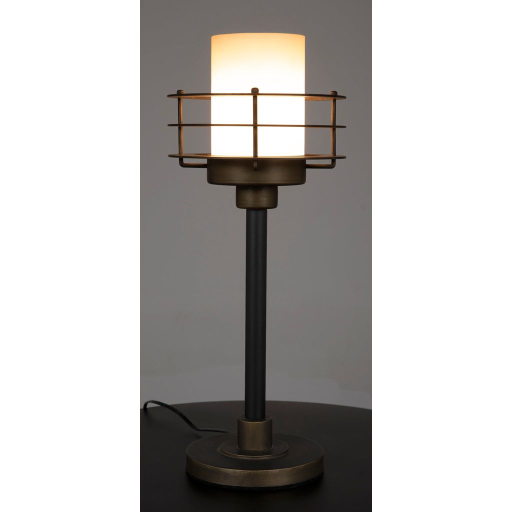 Primary vendor image of Noir Lighthouse Lamp - Industrial Steel & Frosted Glass Shade, 10"