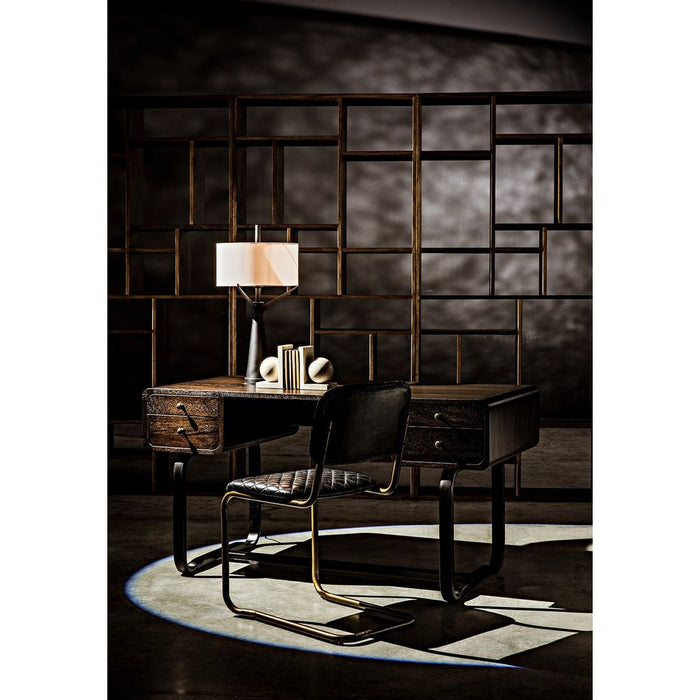 Noir 0037 Dining Chair, Steel & Leather, 18" W