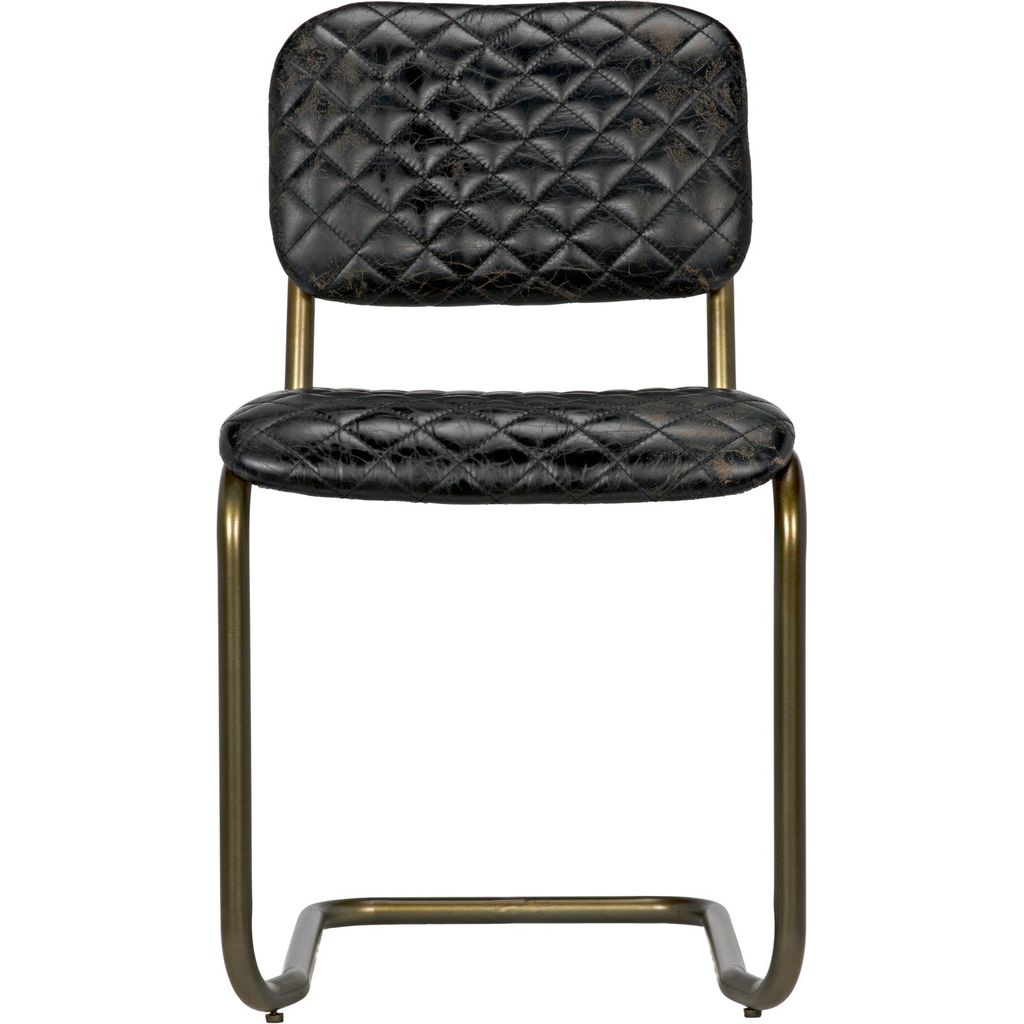 Noir 0037 Dining Chair, Steel & Leather, 18" W