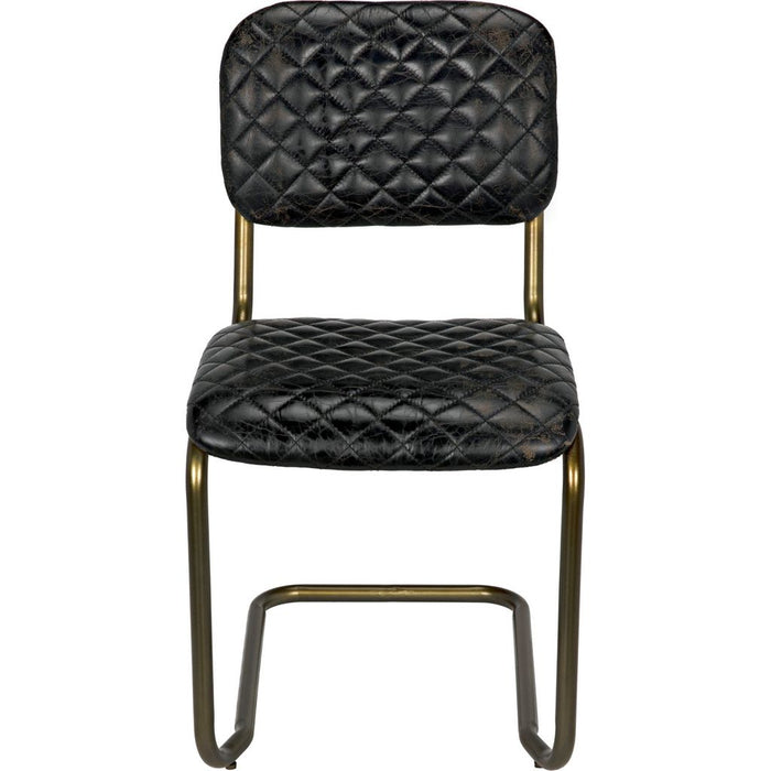 Noir 0037 Dining Chair, Steel & Leather, 18" W