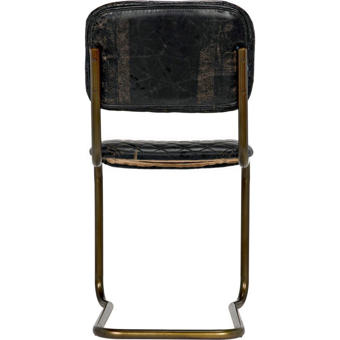 Noir 0037 Dining Chair, Steel & Leather, 18" W