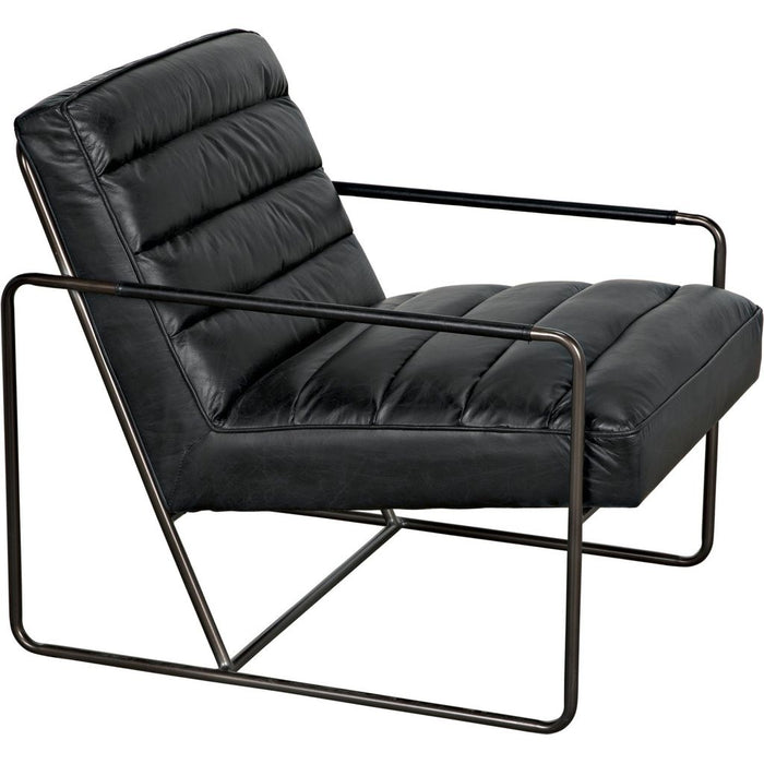 Noir Demeter Chair, Metal & Leather, 25" W