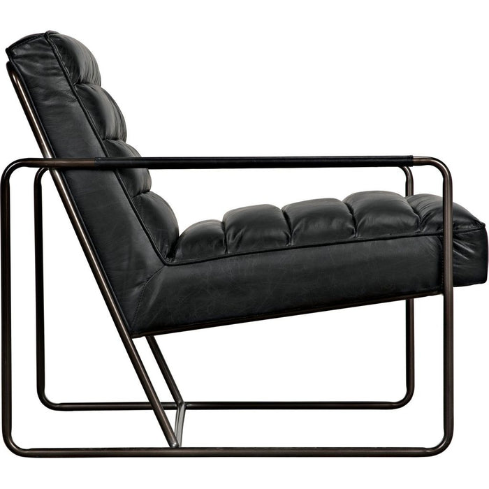 Noir Demeter Chair, Metal & Leather, 25" W