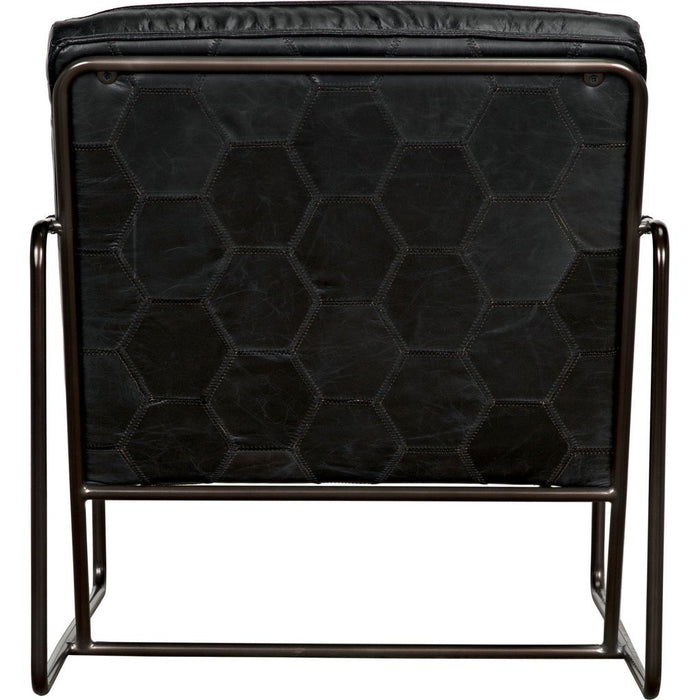 Noir Demeter Chair, Metal & Leather, 25" W